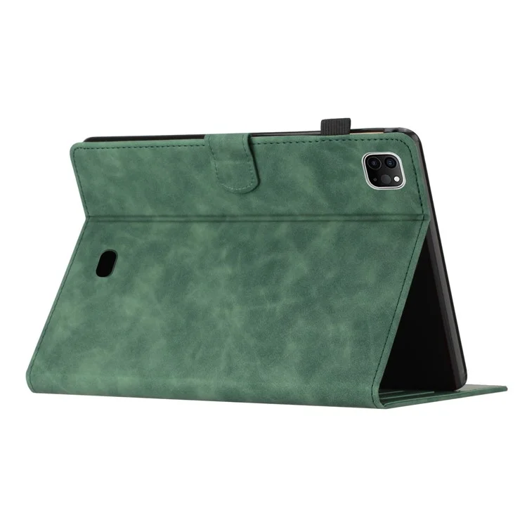 Per iPad Pro 11 (2024) Custodia con slot per schede Custodia in pelle sintetica a motivo cocco - Verde