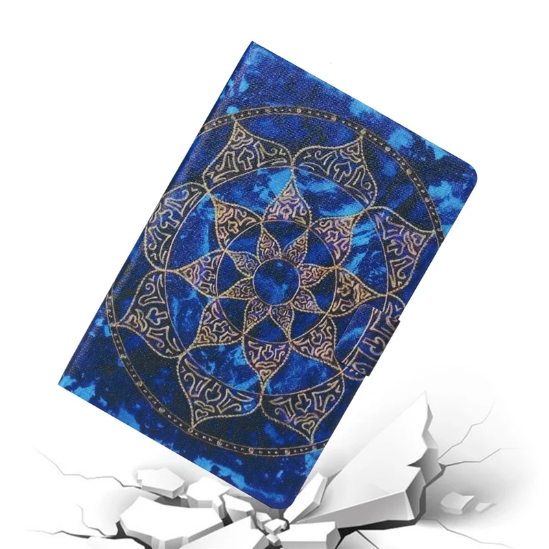 For iPad Pro 11 (2025) / 11 (2024) Case Pattern Leather Folio Stand Tablet Cover with Card Holder - Blue Mandala