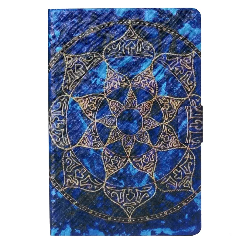 For iPad Pro 11 (2025) / 11 (2024) Case Pattern Leather Folio Stand Tablet Cover with Card Holder - Blue Mandala