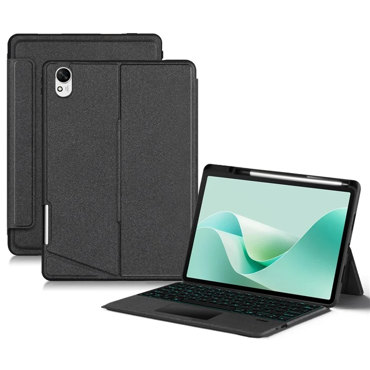 For Huawei MatePad 11.5 S Leather Case + Bluetooth-compatible Keyboard with Backlight Trackpad