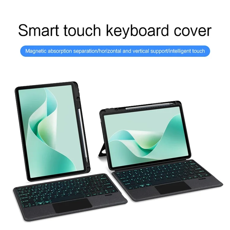 For Huawei MatePad 11.5 S Leather Case + Bluetooth-compatible Keyboard with Backlight Trackpad