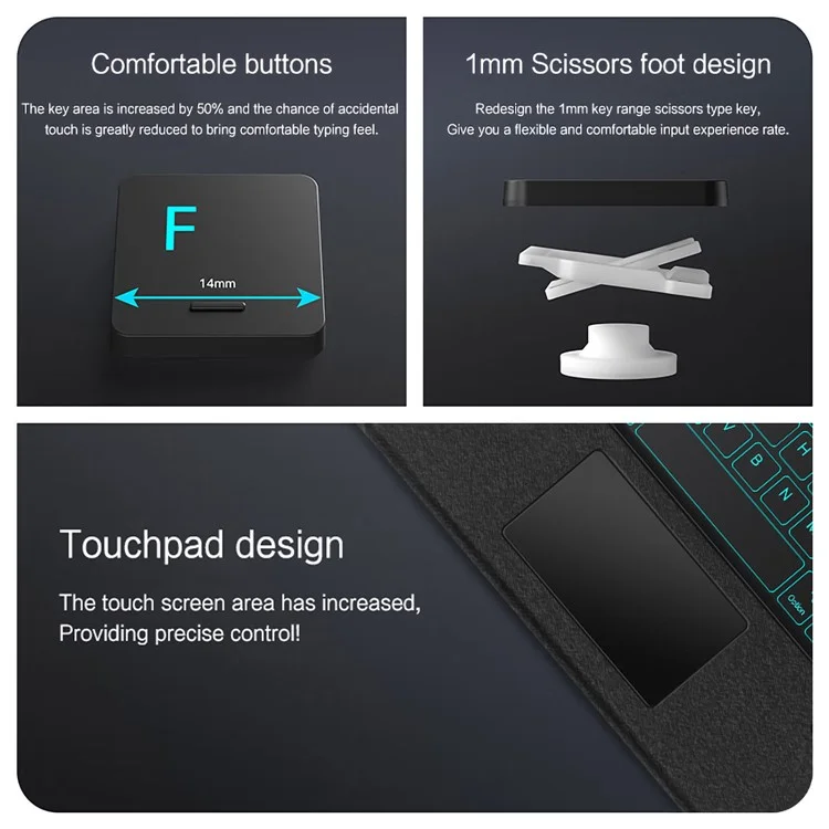 For Huawei MatePad 11.5 S Leather Case + Bluetooth-compatible Keyboard with Backlight Trackpad