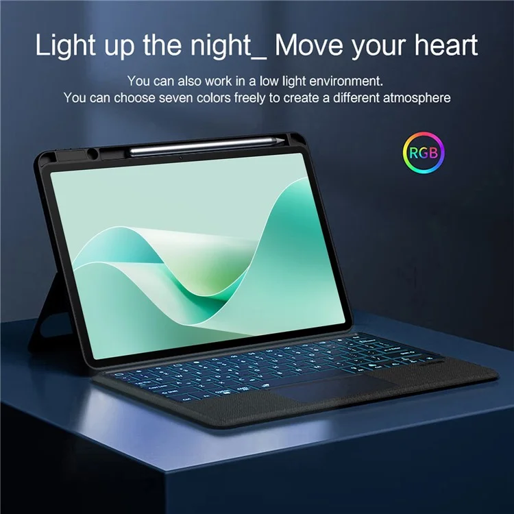 For Huawei MatePad 11.5 S Leather Case + Bluetooth-compatible Keyboard with Backlight Trackpad