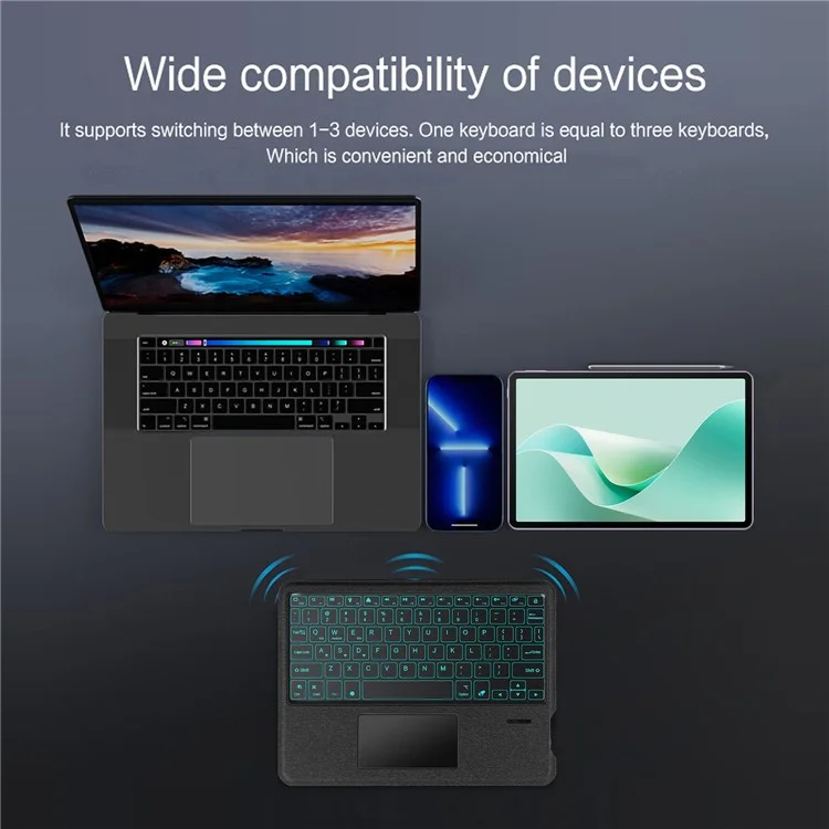 For Huawei MatePad 11.5 S Leather Case + Bluetooth-compatible Keyboard with Backlight Trackpad