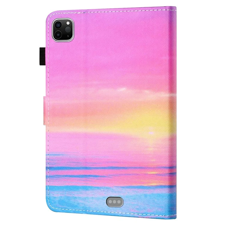 For iPad Pro 11 (2024) Shockproof Case Pattern Print Leather Tablet Cover with Card Holder - Sunrise