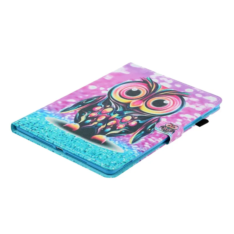 For iPad Pro 11 (2025) / 11 (2024) Case Pattern PU Leather Tablet Cover with Pencil Holder - Owl