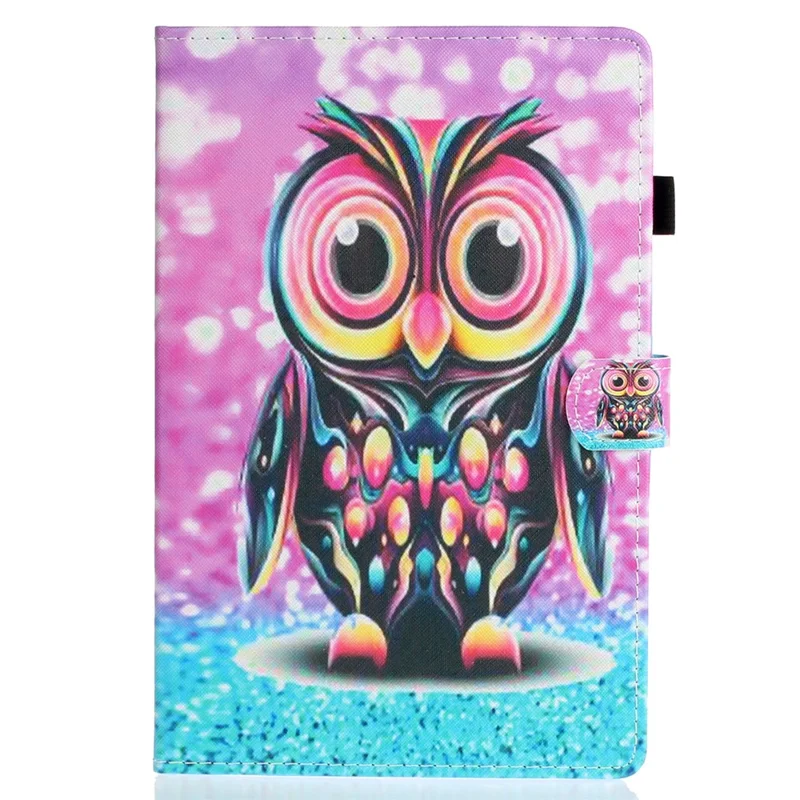 For iPad Pro 11 (2025) / 11 (2024) Case Pattern PU Leather Tablet Cover with Pencil Holder - Owl