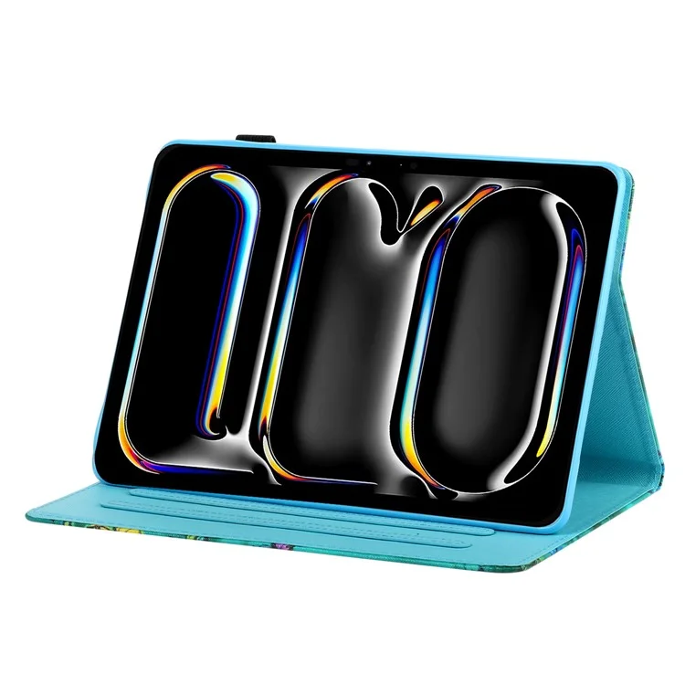 Para iPad Pro 11 (2024) Capa com Padrão de Couro PU Capa de Tablet com Suporte para Lápis - Petal Rain