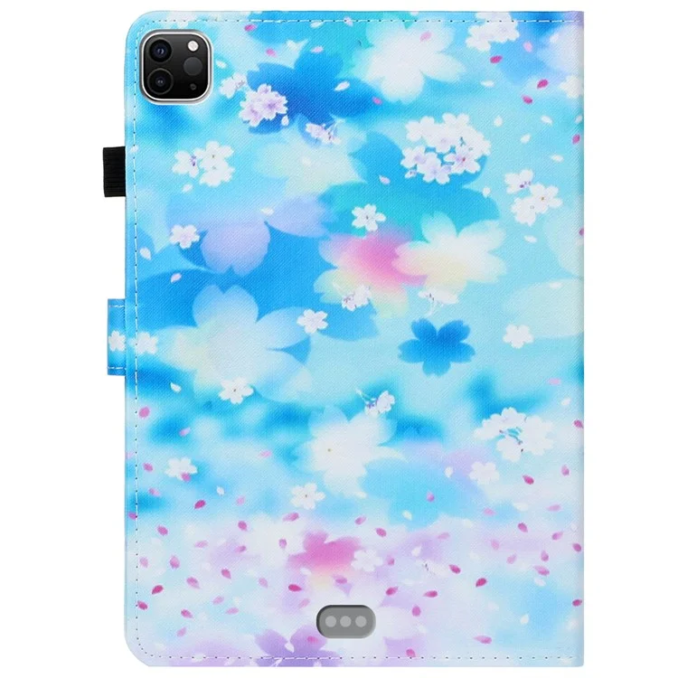 Para iPad Pro 11 (2024) Capa com Padrão de Couro PU Capa de Tablet com Suporte para Lápis - Petal Rain