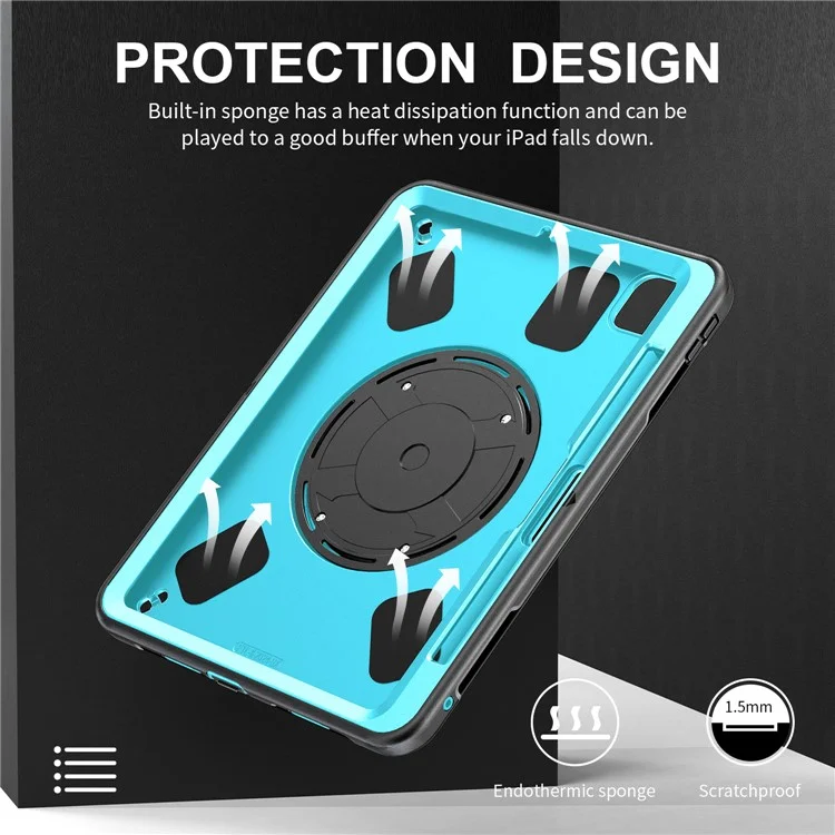 Per iPad Pro 11 (2024) Custodia con Supporto Slot per Penna PC + TPU Custodia Tablet con Tracolla - Verde Menta