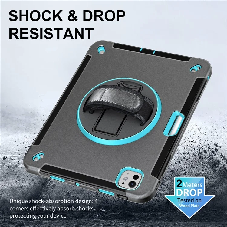 Per iPad Pro 11 (2024) Custodia con Supporto Slot per Penna PC + TPU Custodia Tablet con Tracolla - Verde Menta