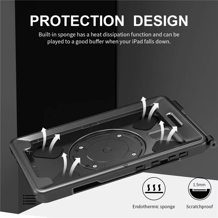 Für Samsung Galaxy Tab Active 3 / Active5 X306B Case Kickstand PC + TPU Tablet Cover mit Stiftfach, Schultergurt