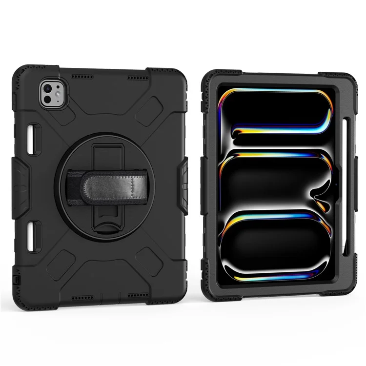 Per iPad Pro 11 (2024) Custodia con supporto Antigraffio Custodia per tablet con tracolla - Nero