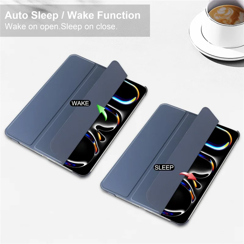 Voor iPad Pro 11 (2025) / 11 (2024) Hoesje Stand PU Leer + PC Matte Achterkant Tablet Hoesje - Paars