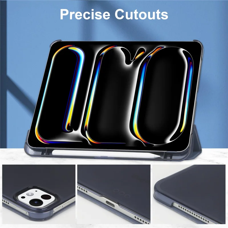 Voor iPad Pro 11 (2025) / 11 (2024) Hoesje Stand PU Leer + PC Matte Achterkant Tablet Hoesje - Paars