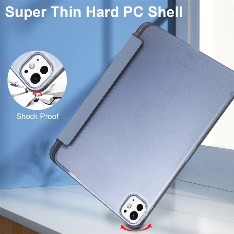 Voor iPad Pro 11 (2025) / 11 (2024) Hoesje Stand PU Leer + PC Matte Achterkant Tablet Hoesje - Paars