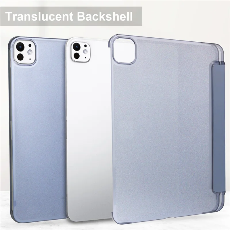 Voor iPad Pro 11 (2025) / 11 (2024) Hoesje Stand PU Leer + PC Matte Achterkant Tablet Hoesje - Paars