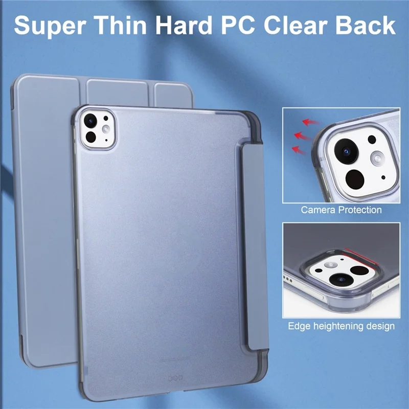 Para iPad Pro 13 (2024) Capa Suporte de Pé Capa de Couro PU + PC Matte Back Tablet Case com Slot para Caneta - Roxo