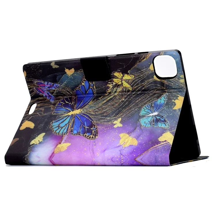 Para iPad Pro 11 (2024) Case Pattern Leather Tablet Protective Cover Auto Sleep / Wake - Golden Butterflies
