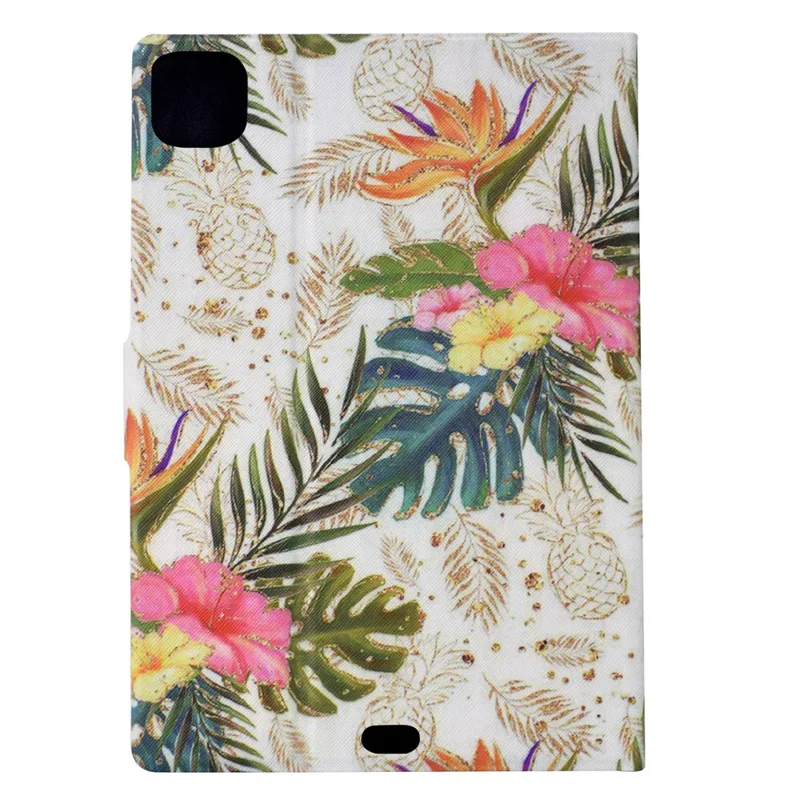 For iPad Pro 11 (2025) / (2024) Case Pattern Leather Tablet Protective Cover Auto Sleep / Wake - Golden Pineapple