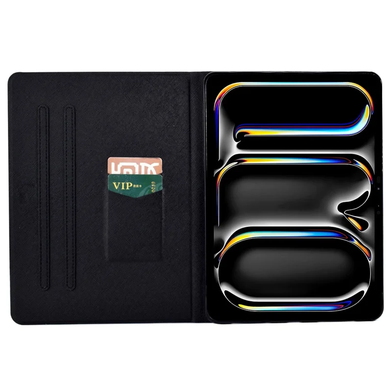 For iPad Pro 11 (2025) / (2024) Case Pattern Leather Tablet Protective Cover Auto Sleep / Wake - Petal