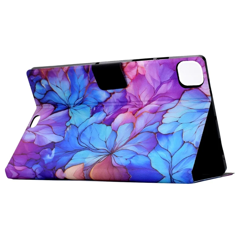 For iPad Pro 11 (2025) / (2024) Case Pattern Leather Tablet Protective Cover Auto Sleep / Wake - Petal