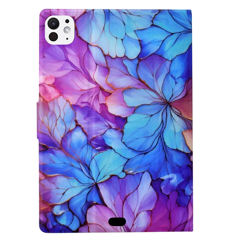 For iPad Pro 11 (2025) / (2024) Case Pattern Leather Tablet Protective Cover Auto Sleep / Wake - Petal
