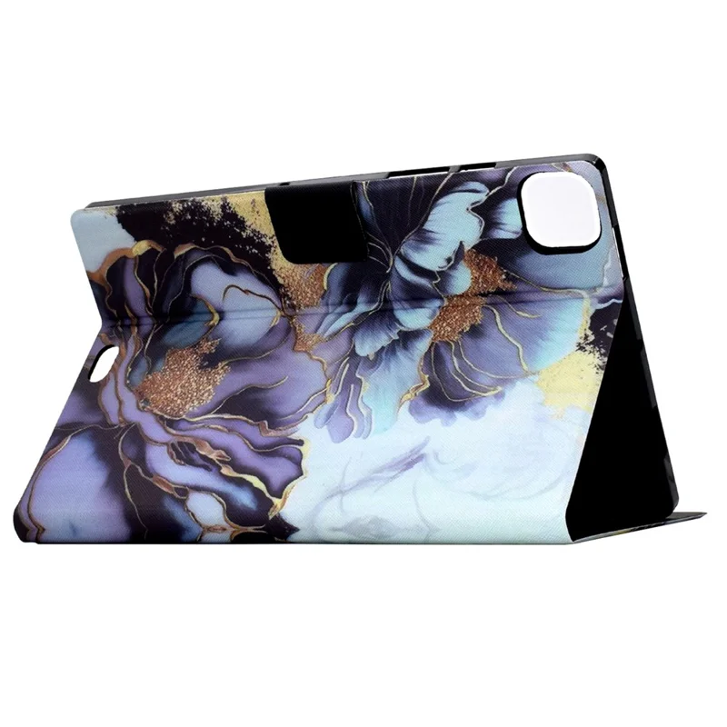 For iPad Pro 11 (2025) / (2024) Case Pattern Leather Tablet Protective Cover Auto Sleep / Wake - Peony Flower