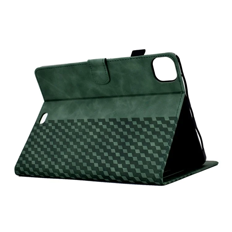 Custodia per iPad Pro 11 (2024) A3, Slot per Schede, Copertura in Pelle, Motivo a Blocchi - Verde
