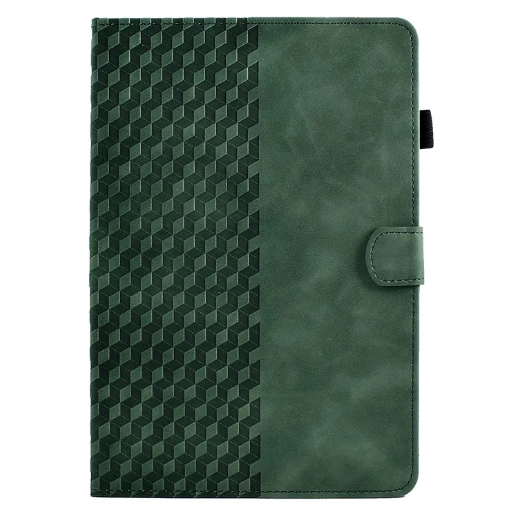 Custodia per iPad Pro 11 (2024) A3, Slot per Schede, Copertura in Pelle, Motivo a Blocchi - Verde