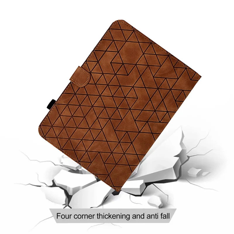 A6 For iPad Pro 11 (2025) / (2024) Case Card Slots Stand Rhombus Auto Wake  /  Sleep Leather Tablet Cover - Brown