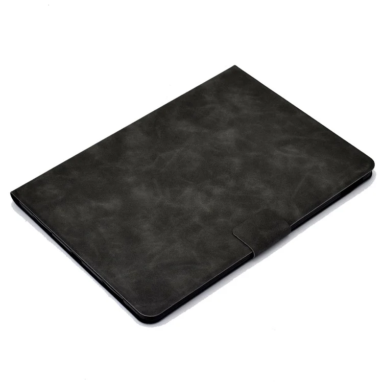 For iPad Pro 11 (2024) Case Cowhide Texture Leather Tablet Cover Multi-Angle Viewing - Black