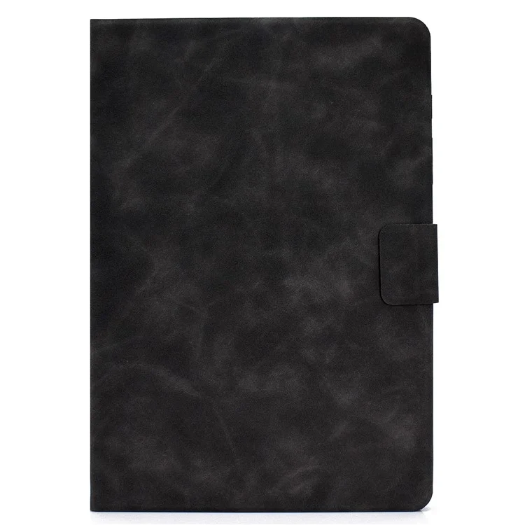 For iPad Pro 11 (2024) Case Cowhide Texture Leather Tablet Cover Multi-Angle Viewing - Black