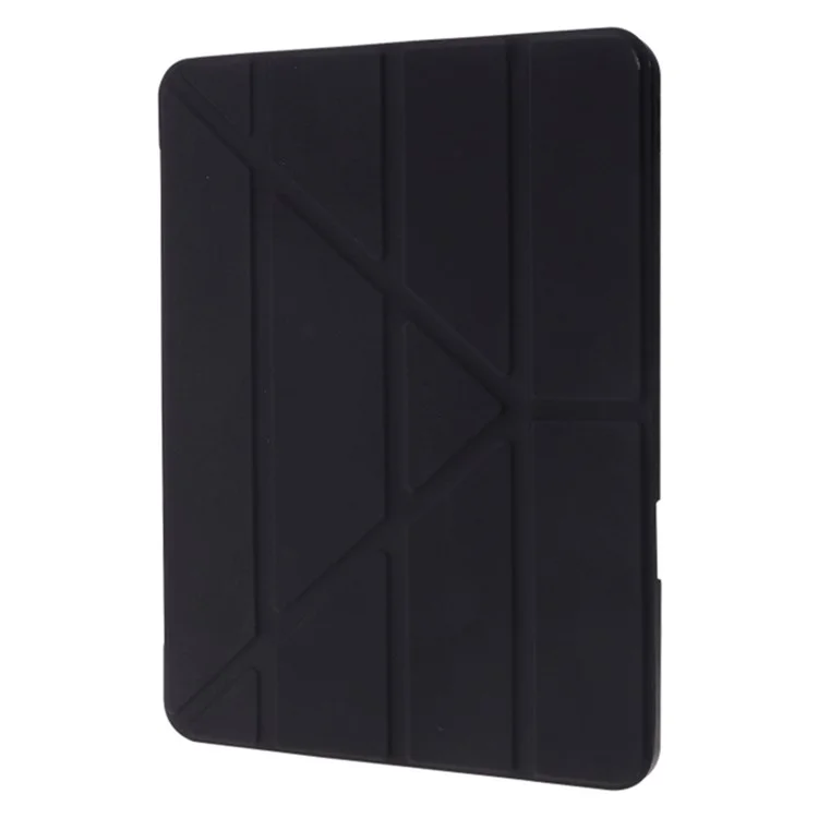 Per iPad Air 11 (2024) Custodia Origami Stand PU Leather+TPU+Acrilico Colore Solido Custodia Tablet - Nero