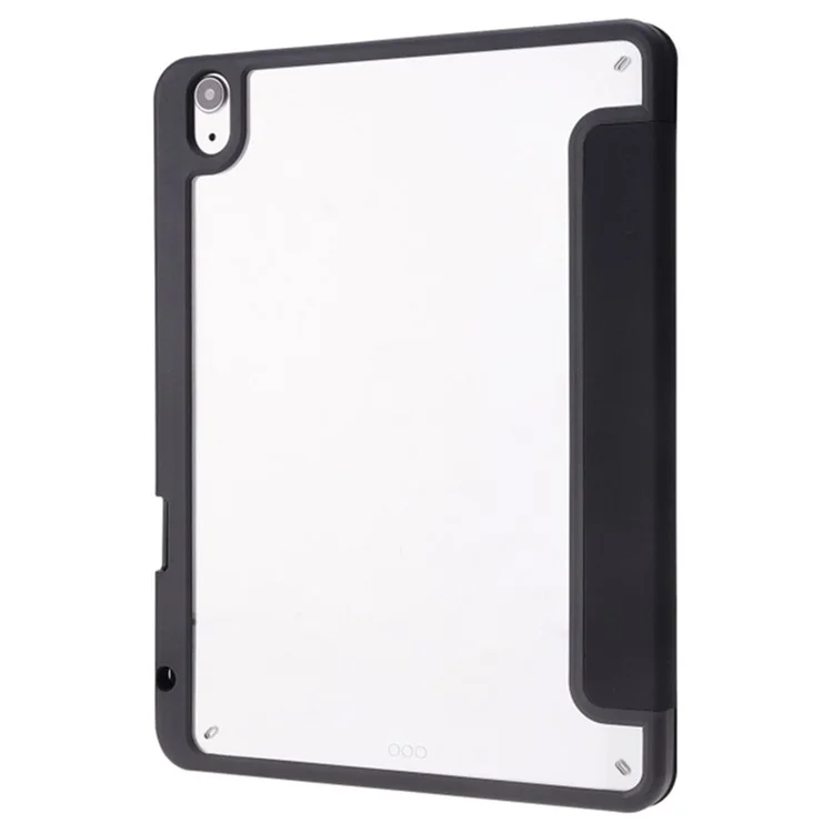Per iPad Air 11 (2024) Custodia Origami Stand PU Leather+TPU+Acrilico Colore Solido Custodia Tablet - Nero
