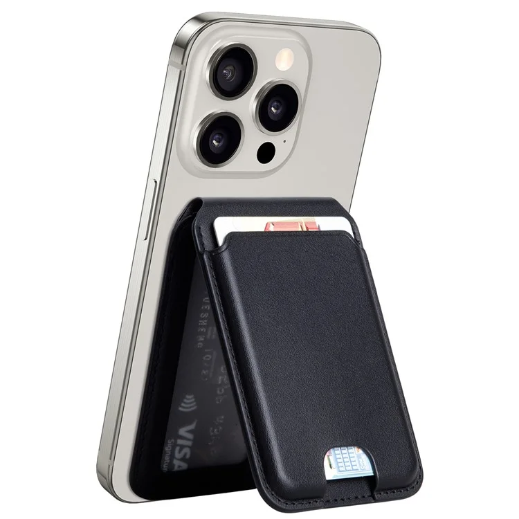 WIWU MV-003 Bloqueo RFID Soporte de tarjeta de cuero PU magnético
