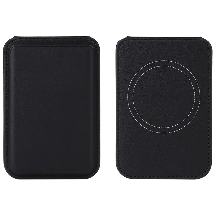 G057 Supporto per Carte Magnetiche per Retro del Telefono in Pelle PU con Supporto - Nero