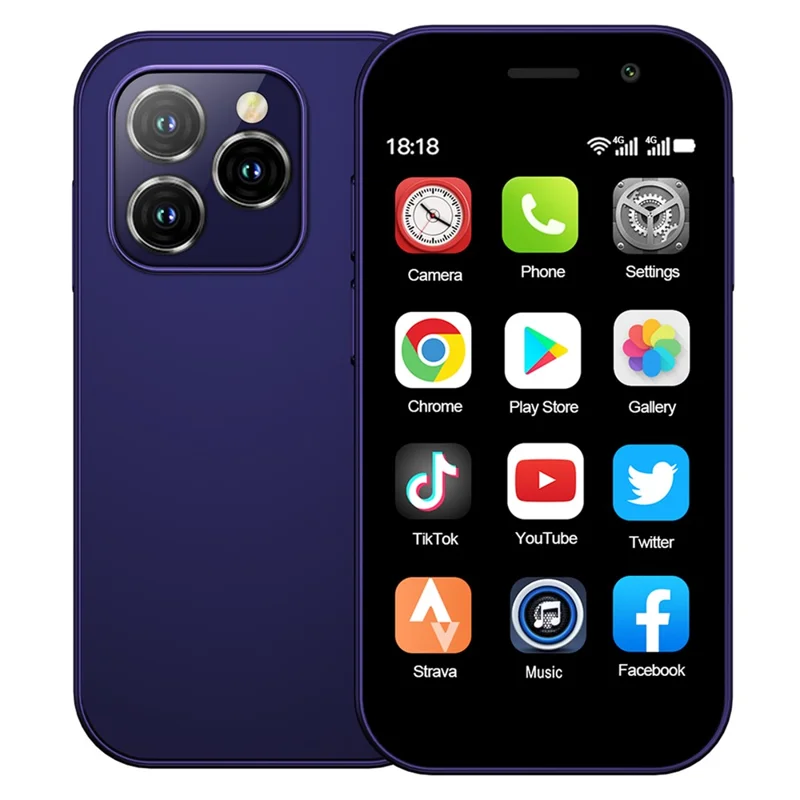 KING8000 3-Inch 2+16GB Dual SIM Ultra Mini 4G Smartphone - Purple