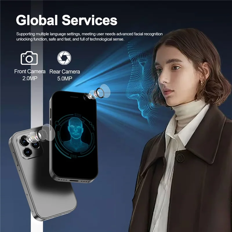 KING8000 3-Inch 2+16GB Dual SIM Ultra Mini 4G Smartphone - Purple