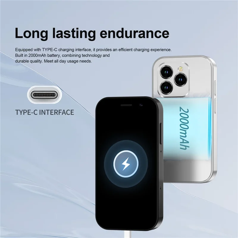 KING8000 3-Inch 2+16GB Dual SIM Ultra Mini 4G Smartphone - Purple