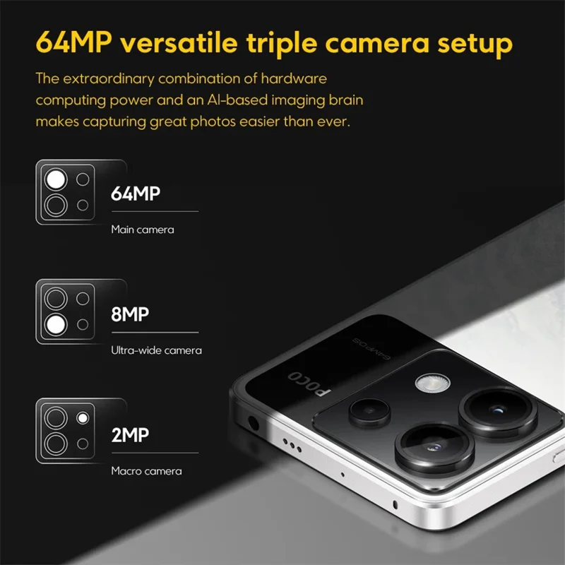 Xiaomi Poco X6 5G 12 Gb+256 gb 6,67 Zoll AMOLED 64MP Kamera Smartphone Snapdragon 7s Gen 2, EU -version - Blau