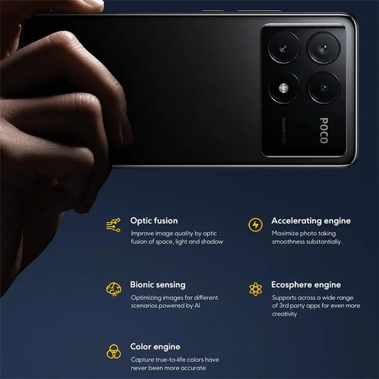 Xiaomi Poco X6 Pro 5G 12GB+512GB, Amoled da 6,67 Pollici, Dimenità 8300 Ultra, 64 Mp, Versione ue Versione 5G - Grigio