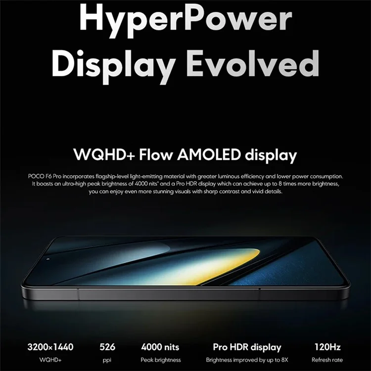 XIAOMI Poco F6 Pro 5G 12GB+512GB, display AMOLED da 6,67 pollici, Snapdragon 8 Gen 2, fotocamera da 50MP, versione EU, smartphone Android 5G - Nero