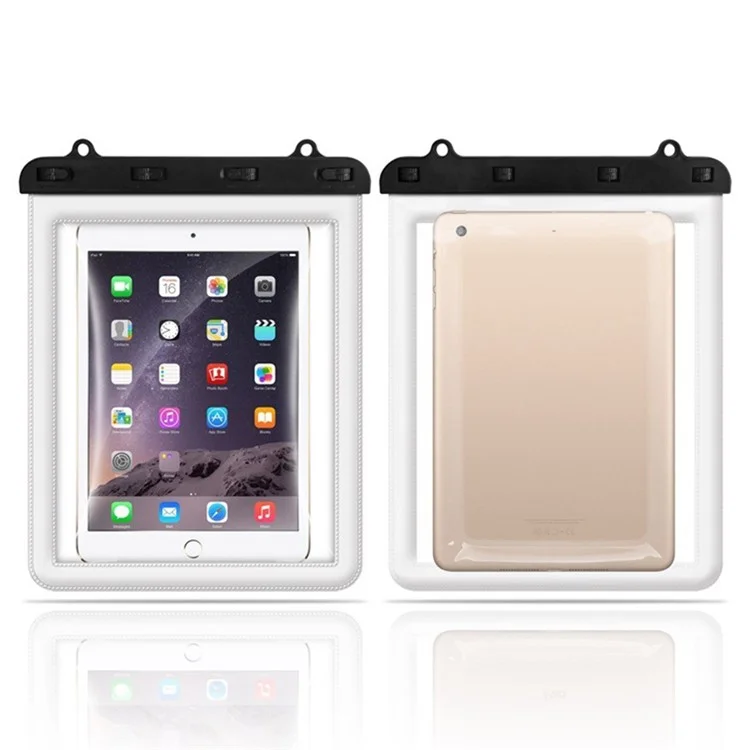 td18 IPX8 Bolsa Impermeable Transparente PVC Funda Táctil para Tableta, 23x26.5cm - Blanco