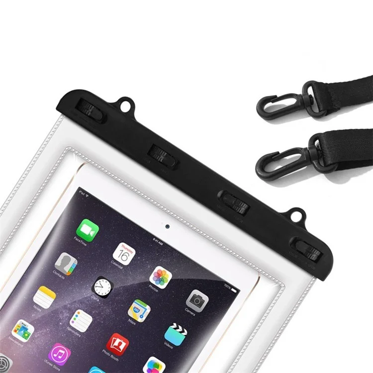 td18 IPX8 Bolsa Impermeable Transparente PVC Funda Táctil para Tableta, 23x26.5cm - Blanco