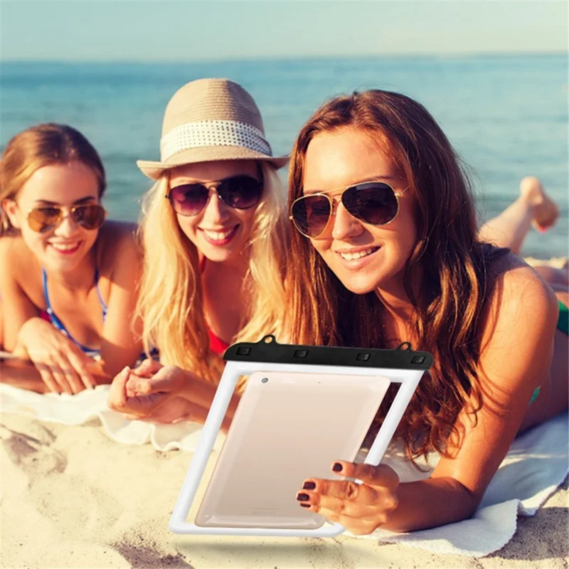 td18 IPX8 Waterproof Bag Clear PVC Tablet Touch Screen Underwater Pouch, 23x26.5cm - Rose