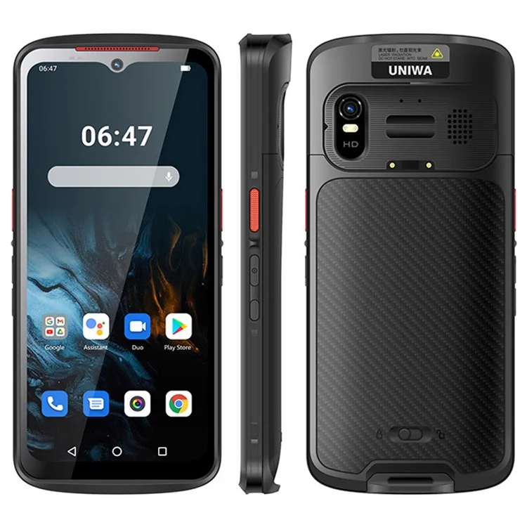 UNIWA NR6503 Smartphone Android 13 5G da 6,52 pollici con lettore di codici QR, supporto NFC, 8GB+128GB - Nero / Spina EU