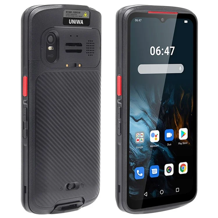 UNIWA NR6503 Smartphone Android 13 5G da 6,52 pollici con lettore di codici QR, supporto NFC, 8GB+128GB - Nero / Spina EU
