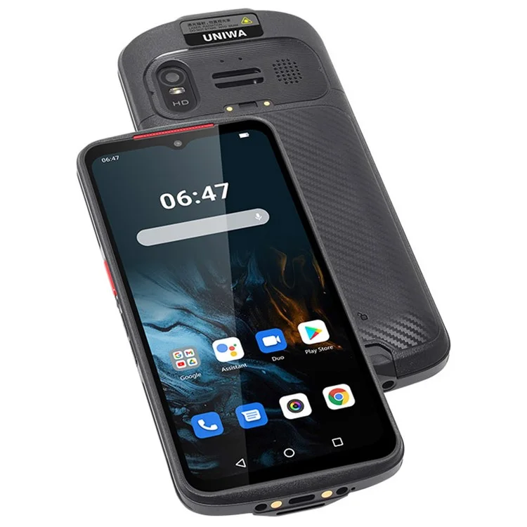 UNIWA NR6503 Smartphone Android 13 5G da 6,52 pollici con lettore di codici QR, supporto NFC, 8GB+128GB - Nero / Spina EU