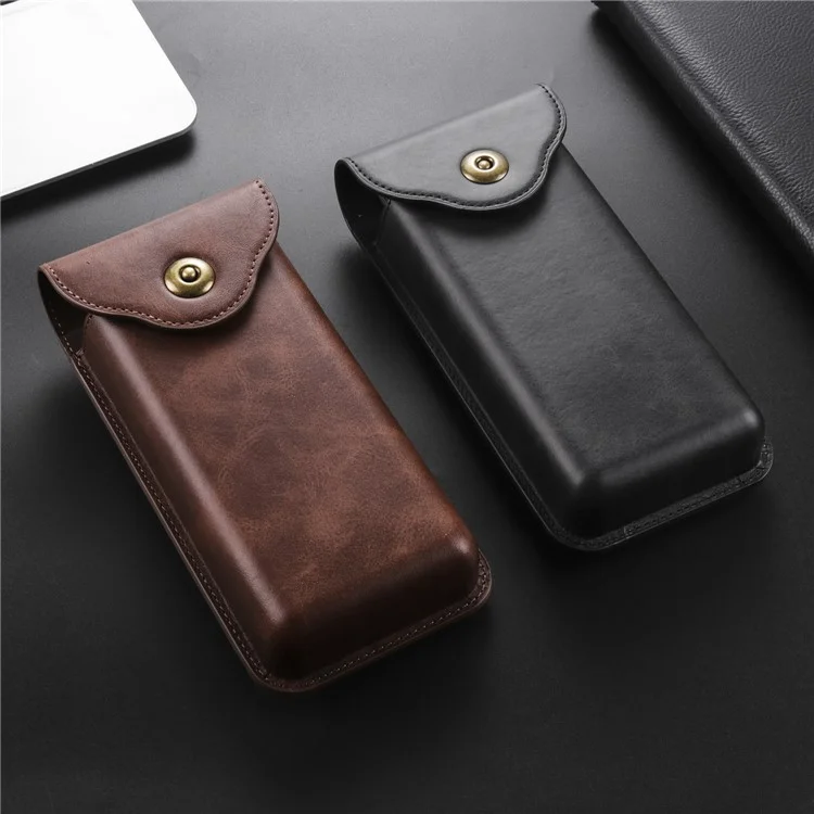 Phone Waist Bag for Samsung Galaxy Z Fold5 5G / Z Fold4 5G Vertical Leather Belt Holster Waist Pouch - Coffee